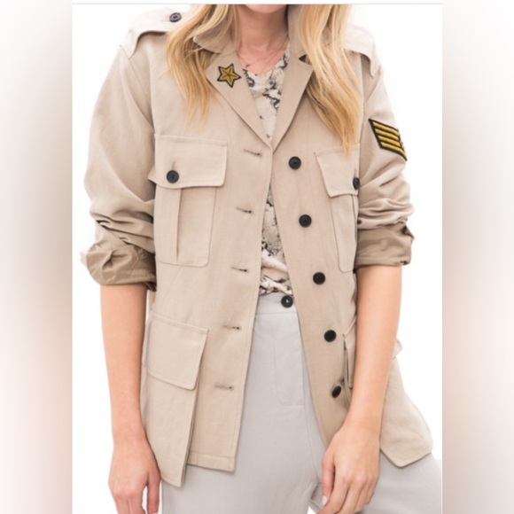 SMYTHE BELLOWS ARMY JACKET - STONE Size XS - Picture 2 of 7